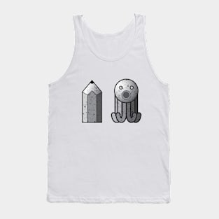 Pencil and Octopus Statues Tank Top